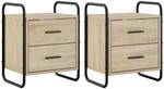 vidaXL H&auml;ngender Nachttisch 2 STK. Sonoma-Eiche 40 x 30 x 50 cm | Wandmontiert...
