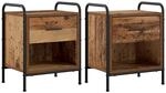 vidaXL Nachttisch 2 STK. Altholz 40 x 30 x 50 cm Holzwerkstoff | Schlanker und