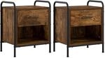 vidaXL Nachttisch 2 STK. R&auml;uchereiche 40 x 30 x 50 cm Holzwerkstoff |...
