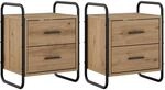 vidaXL H&auml;ngender Nachttisch 2 STK. Artisan-Eiche 40 x 30 x 50 cm |...