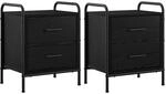 vidaXL Nachttisch 2 STK. Schwarz Eichen-Optik 40 x 30 x 50 cm | Verzinkter
