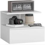 HOMCOM Nachttisch h&auml;ngend, Schublade, Fach, 39,8 x 35 x 31,6 cm, Wei&szlig; 