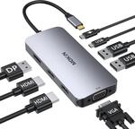 MOKiN Dockingstation Laptop 2 Monitore 8 en 1 USB C Adapter Hub Dual HDMI | Dock USB