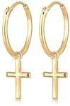 Elli Ohrringe Damen Creolen Kreuz Anh&auml;nger Glaube Religion in 925 Sterling Silber