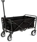 Faltbarer Bollerwagen schwarz, 75 x 46 cm, 300D Oxford Stoff | Gummir&auml;der,