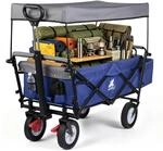 WOLTU Faltbarer Bollerwagen XXL mit abnehmbarem Sonnendach, Blau |...