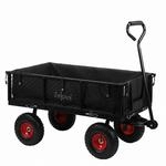Zelsius Bollerwagen | 350 kg Tragkraft, 105 Liter | Schwarz/Rot | Gartenkarre,