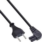 InLine 16653X Netzkabel, Netzstecker auf Euro 8 C7 Stecker, gewinkelt, 3m