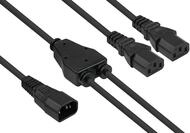 Y-Kaltger&auml;teverl&auml;ngerung Kaltger&auml;te-Stecker C14 an 2X Kaltger&auml;te-Buchse C13,
