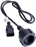 AKYGA AK-PC-13A Power Cable Schuko 3-Pin IEC C14 / EU CEE 7/4 15 1.0 m Black