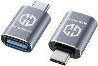 GRAUGEAR USB-A zu USB C Adapter 2 St&uuml;ck USB Stecker Set mit Tempo 10Gbit/s | 2