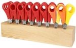 Westcott Kinderschere 32 St&uuml;ck in Holzblock | Schere mit integrierter 5 cm Skala 
