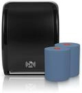 Blanc HYGIENIC Cosmos Sensor-Handtuchspender Schwarz + 2 Classico-Blau |...