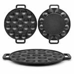 osoltus Poffertjes Pfanne aus Gusseisen schwarz | F&ouml;rtchenpfanne f&uuml;r 19...
