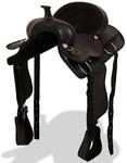 vidaXL Westernsattel Halfter Brustblatt Echtleder 16" Schwarz Pferd Sattel Set