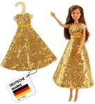 Heless Time2Shine 8330 - Puppen-Paillettenkleid Goldstar, mit gl&auml;nzenden Pailetten