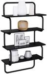 vidaXL 4-stufiges Wandregal Schwarz Eichen-Optik 60 x 24,5 x 104 cm