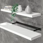 CASARIA&reg; Wandregal Wei&szlig; mit Halterung 50-110cm Schwebend 15kg Tragkraft K&uuml;che