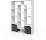Vicco Drehregal, Wei&szlig;, 107.2 x 143 cm | mit 2 Faltboxen, zur Raumtrennung und