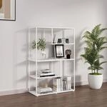[en.casa] B&uuml;cherregal Sievi Standregal mit 4 Ablagen CD-Regal 126 x 85 x 35 cm