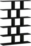 vidaXL Wandregal Schwarz Eichen-Optik 70 x 17 x 101 cm Holzwerkstoff | Aus