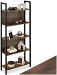 tectake&reg; Industrial Wandregal Metall und Holz, mit 5 Ebenen, 62x24x165,5cm,