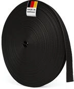 BAUHELD 50m Rolladengurt 23mm Schwarz - F&uuml;r Maxi Rolladen-Gurtwickler | Made in