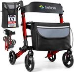 Helavo faltbarer Rollator mit Sitz - Leicht & Kompakt f&uuml;r Drinnen & Drau&szlig;en 