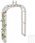 Relaxdays Rosenbogen Metall, HxBxT: 240 x 155 x 39 cm, braun | Torbogen Garten,