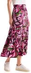Damen Maxi-Rock mit Volants und Print