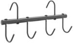vidaXL Trensenhalter mit 6 Drehhaken Schwarz Stahl