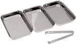 GR&Auml;WE Panier-Set 4-teilig, 3 Edelstahl-Schalen, inkl. Zange, Panierstation f&uuml;r