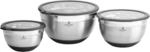 CHEF CUISINE Edelstahl-Sch&uuml;sseln, 3er Set, Glasdeckel, Langlebig,...