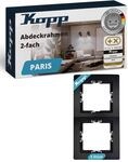 Kopp PARIS 2-fach Abdeckrahmen in Matt-Schwarz - 5 St&uuml;ck - 8,3 x 15,4 cm -...