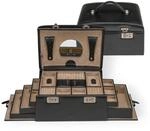 Windrose Schmuckkoffer beluga/schwarz (Leder)