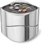 Umbra Wavy Schmuck Organizer, stapelbar, Chrom | Samtfutter, sch&uuml;tzt vor kratzern,