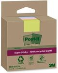 Post-it Super Sticky Recycling-Notes, 3 Bl&ouml;cke (210 Blatt), 76 mm x 76 mm 