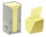 Post-it Recycling-Z-Notes, 16 Bl&ouml;cke (1600 Blatt), 76 mm x 76 mm, Gelb 