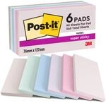 Post-it Super Sticky Notes, 6 Bl&ouml;cke (540 Blatt), 127 mm x 76 mm | Selbstklebende