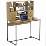 HOMCOM Schreibtisch mit 4 Schubladen Computertisch 105 x 60 x 142 cm Natur | mit