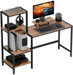 HOMCOM Schreibtisch 150 x 48 cm Computertisch mit Monitorst&auml;nder Braun |...