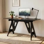 [en.casa] Schreibtisch Bostenenna 120x60x75 cm Schwarz mit Holzmaserung 