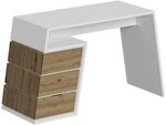 Vicco Schreibtisch Okaro, Wei&szlig;/Eiche, 105 x 50 cm | mit 3 Schubladen, geeignet...