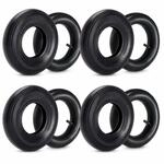 Wiltec Set 4x Reifen und 4x Schlauch Gr&ouml;&szlig;e 4.00-8, bis 160 kg Traglast, mit...