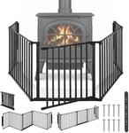 tectake&reg; Kaminschutzgitter mit T&uuml;r 290 cm Metall Schutzgitter Ofenschutzgitter
