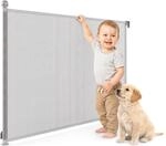 Moby-System Safeguard Treppenschutzgitter ausziehbar 140 cm Grau | Einhandbedienbares