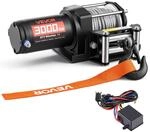 VEVOR Elektrische Seilwinde 1360 kg, 12 V DC Motorwinde mit &Phi;4,7 mm x 12 m Stahlseil
