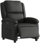 vidaXL Relaxsessel Elektrisch Schwarz Echtleder
