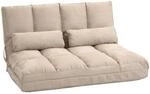 HOMCOM Bodenstuhl mit Liegefunktion, Verstellbarer R&uuml;ckenlehne, Beige |...