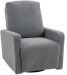 HOMCOM Relaxsessel, Fernsehsessel mit Liegefunktion, Wippfunktion Grau | Drehbar
